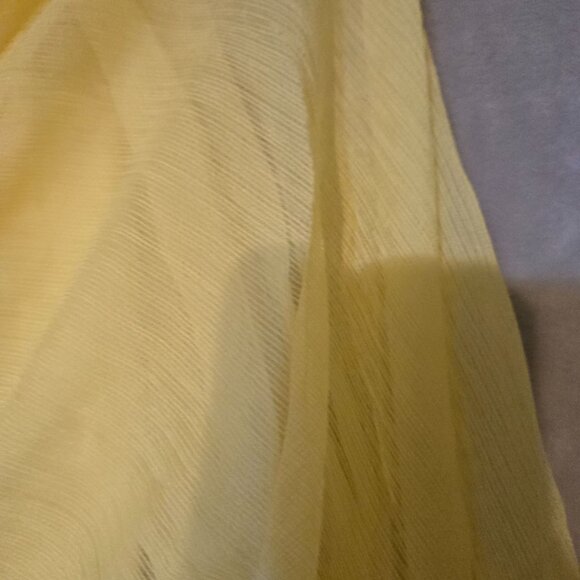 Vintage Inspired Yellow Dress Victoria Sheer Puff Sleeves Sweetheart‎ Neckline M - Picture 7 of 8